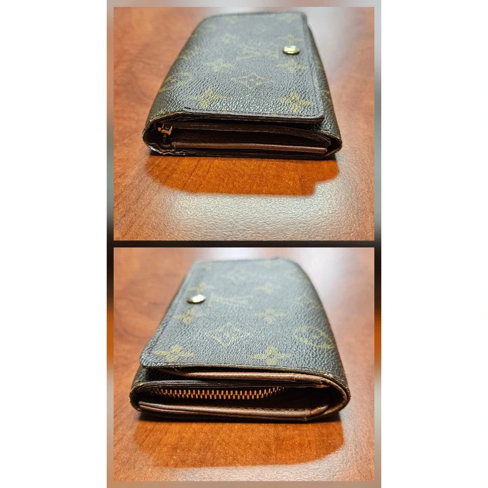Authentic Louis Vuitton Monogram Porte Tresor Wallet‎ Compact Bifold LV Vintage